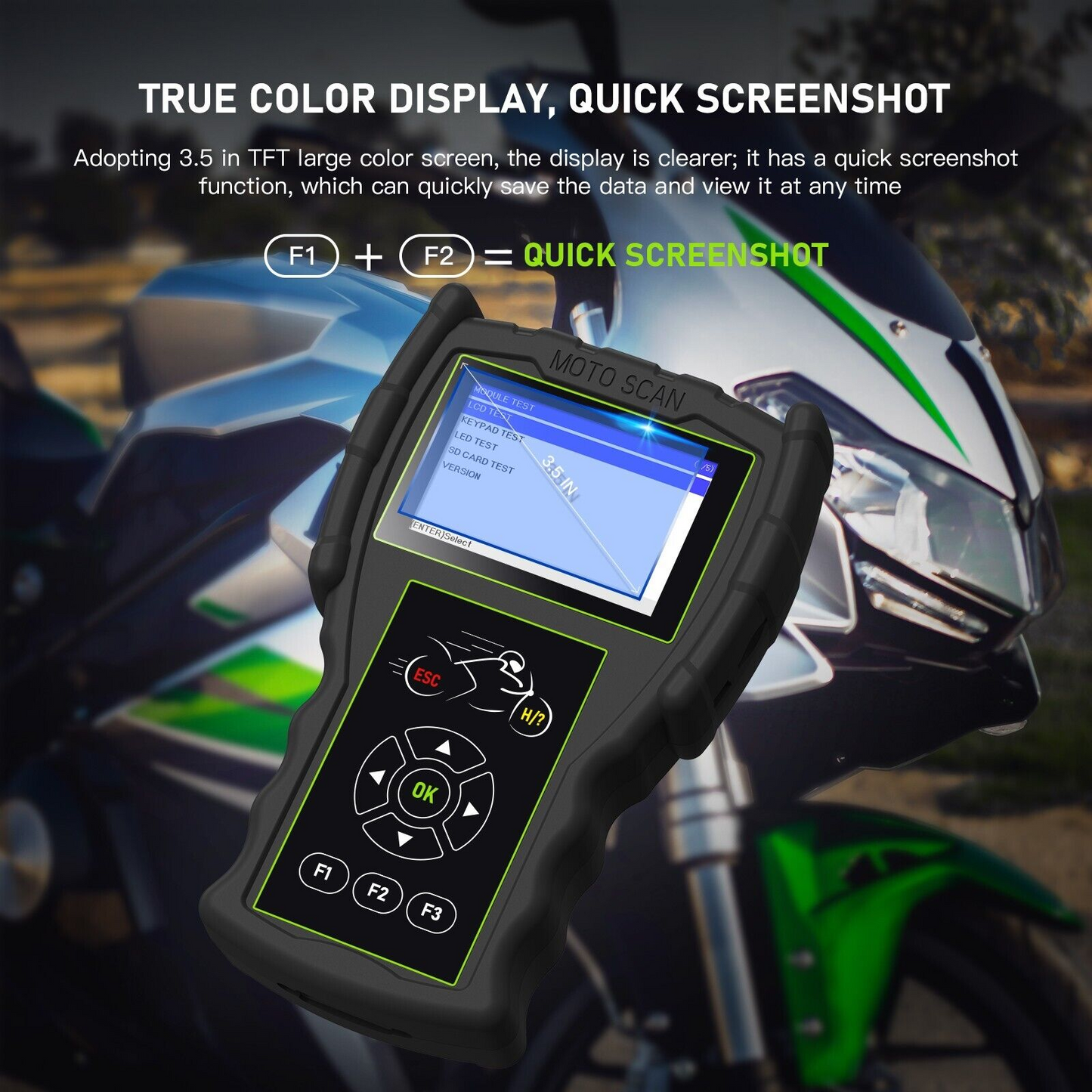 obd 2 scanner tool equipped with color screen and shortcut keys