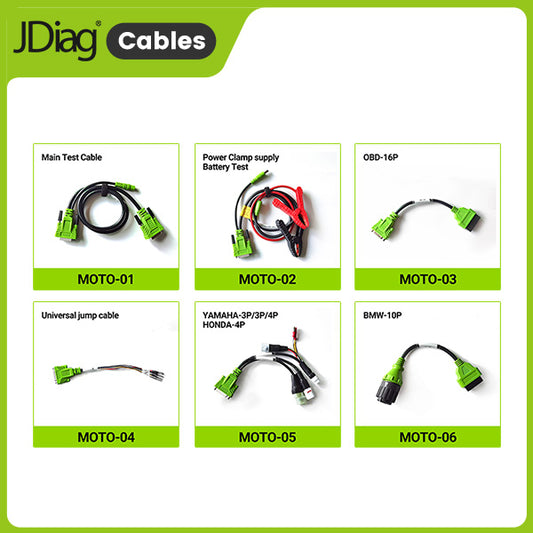 JDiag OBD2 Test Cables, With JDiag M100Pro/M200/M300 Motorcycle Scanner, For BMW-10P, Harley-4P/6P, YAMAHA-3P/4P, HONDA-4P