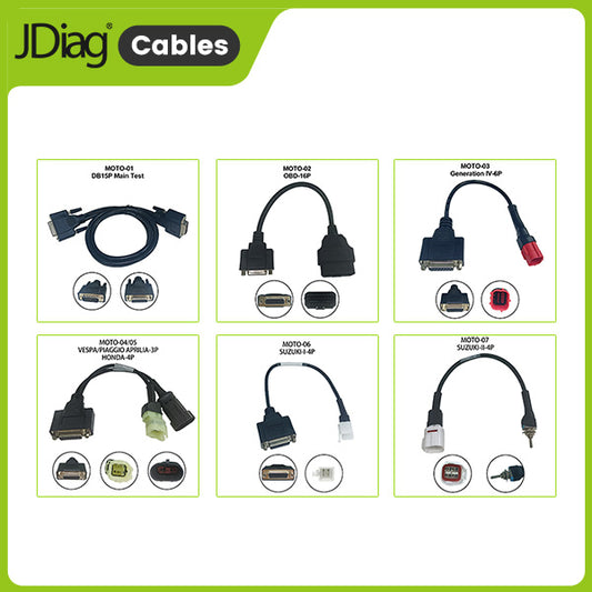 Motorcycle Test Cables for M100 / M100Pro Motor scanner Moto1-24 Cables For Different Brand Yamaha Honda KTM Test Line With Jdiag M100 Pro