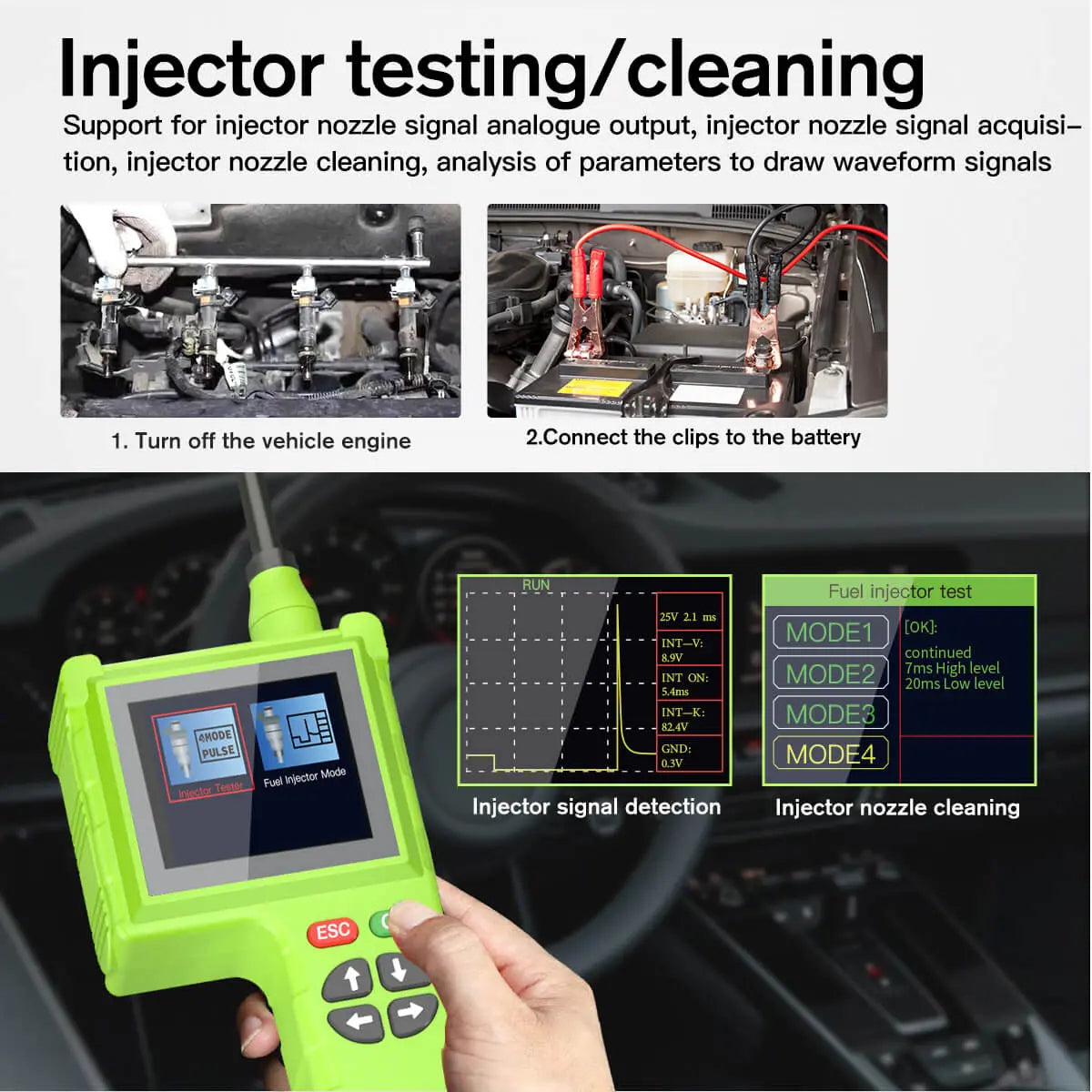 Injector test of Circuit Tester P200Pro