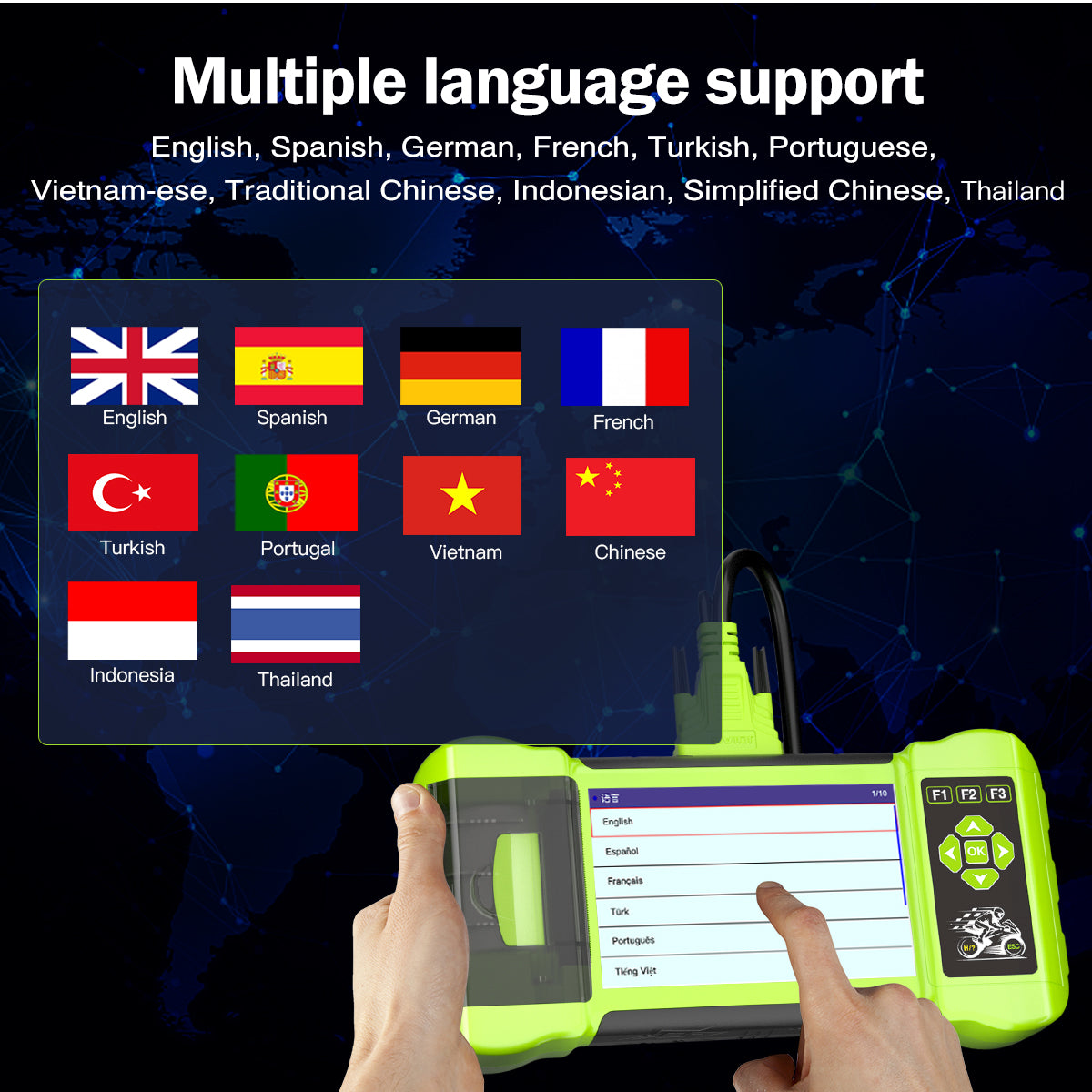 obd 2 scanner tool  support mutiple language