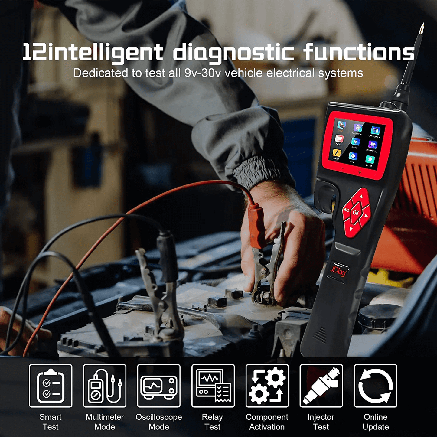 Power Probe Topdiag P200 has 12 intelligent diagnostic functions