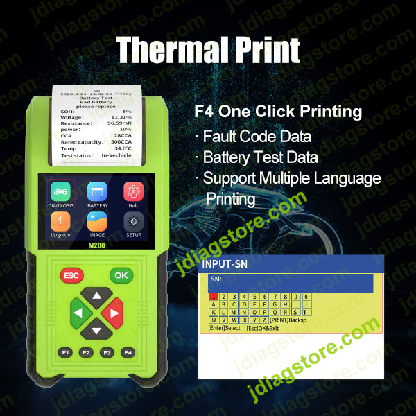 obd motorcycle scanner Thermal printing