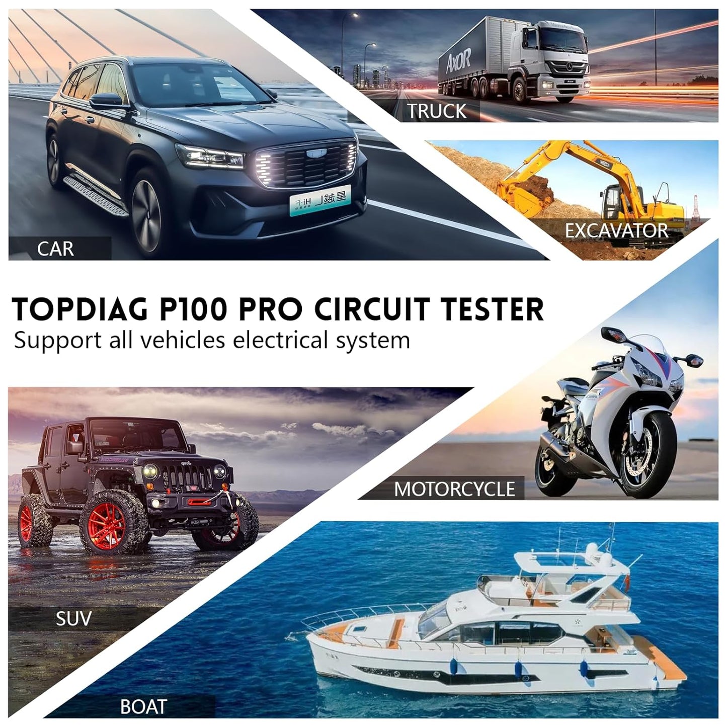 P100 Pro Power Circuit Probe Kit - Automotive Digital Multimeter Tester, Oscilloscope, and Circuit Breaker Finder - 9-30V Electric Tester Tool for Cars and Motorcycles