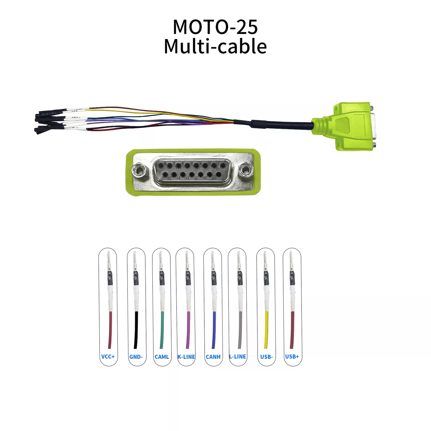 Motorcycle Test Cables for M100 / M100Pro Motor scanner Moto1-24 Cables For Different Brand Yamaha Honda KTM Test Line With Jdiag M100 Pro
