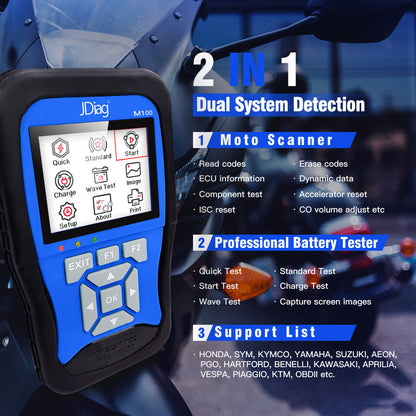  code reader obd M100 is a 2 IN 1 tool