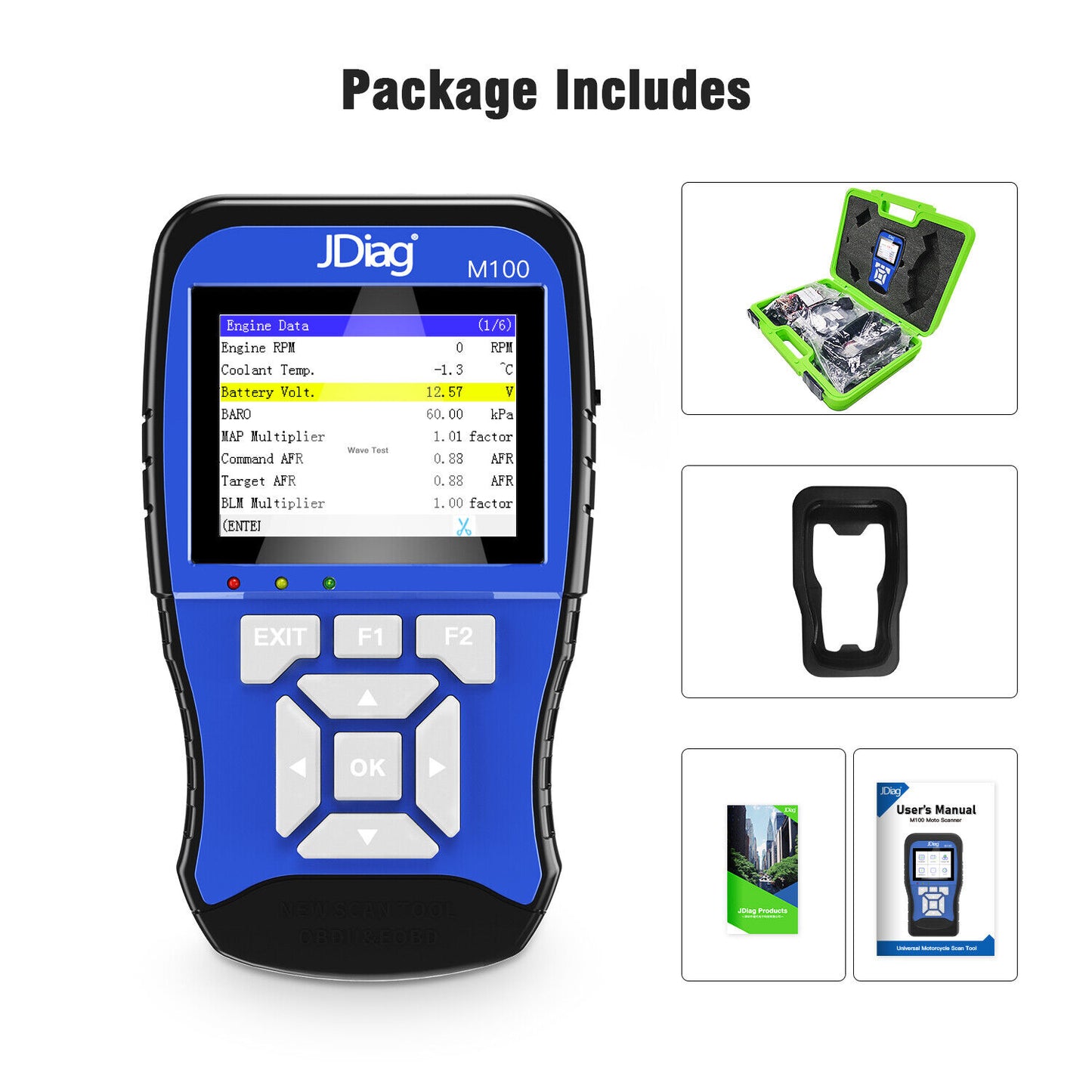 Packaging and Instruction Manuals of obd 2 scanner tool 