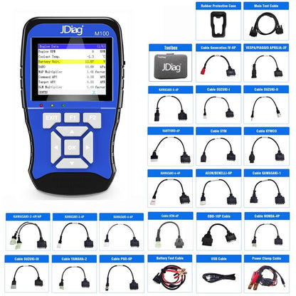 JDiag M100 Motorcycle Diagnostic Tool, battery tester for motorcycle, Handheld Motorcycle Auto Scanner