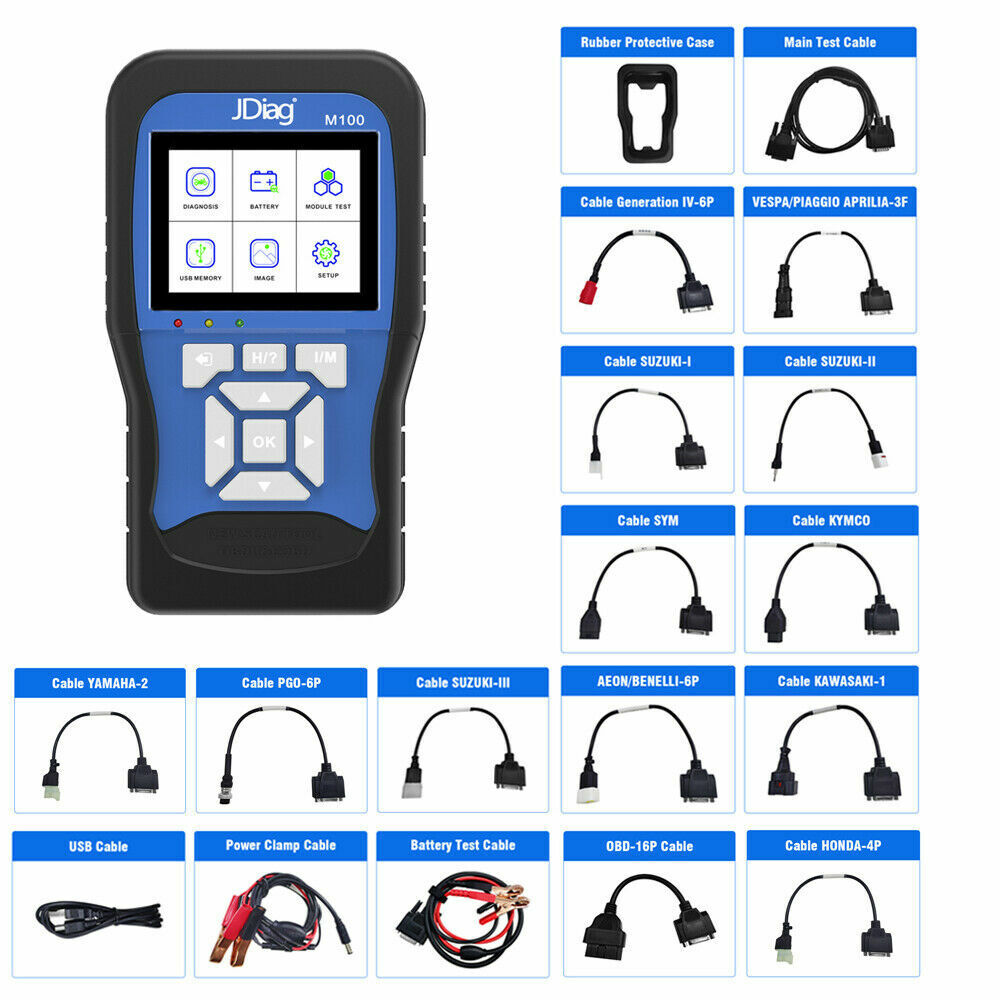 obd 2 scanner tool with 1-17 cables 